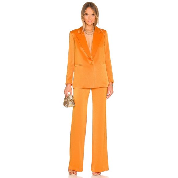 Alice + Olivia Pants - Alice + Olivia Deanna High Waist Pant in Tangerine 10